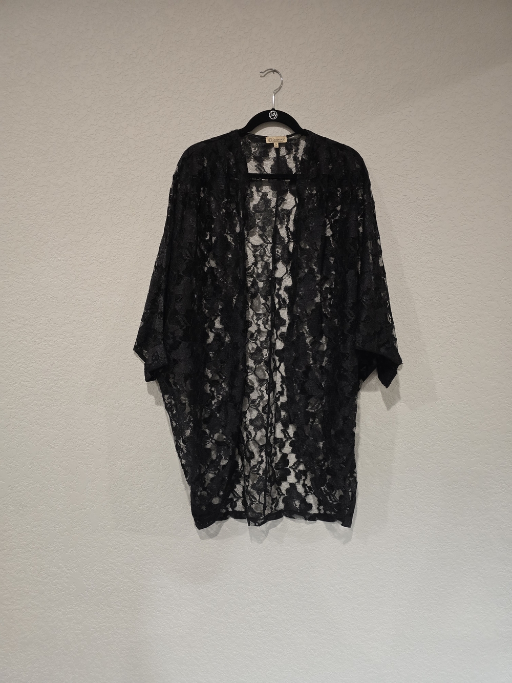 Democracy Black Floral Lace Kimono